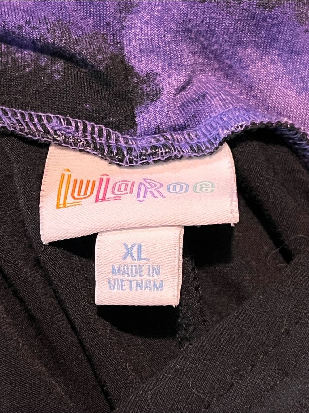 Lularoe Purple & Black Tie-Dye Hooded Pullover - Picture 5 of 5